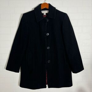 Liz Claiborne Black Lambswool Peacoat size 4 Petite